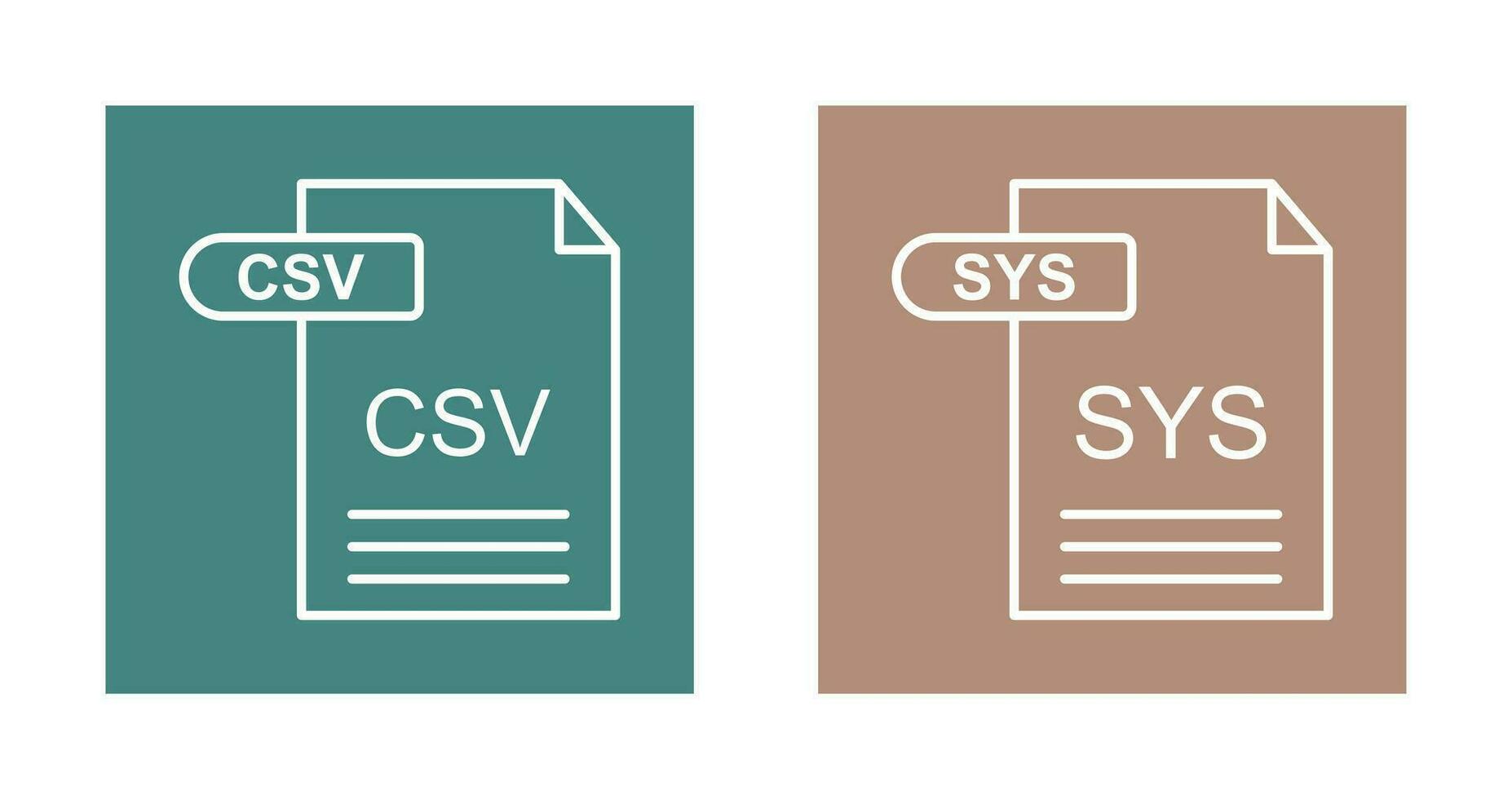 csv et sys icône vecteur