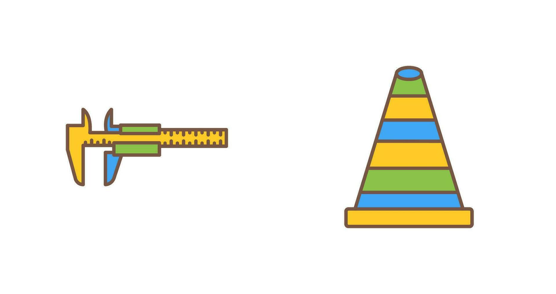 cône et étriers icône vecteur