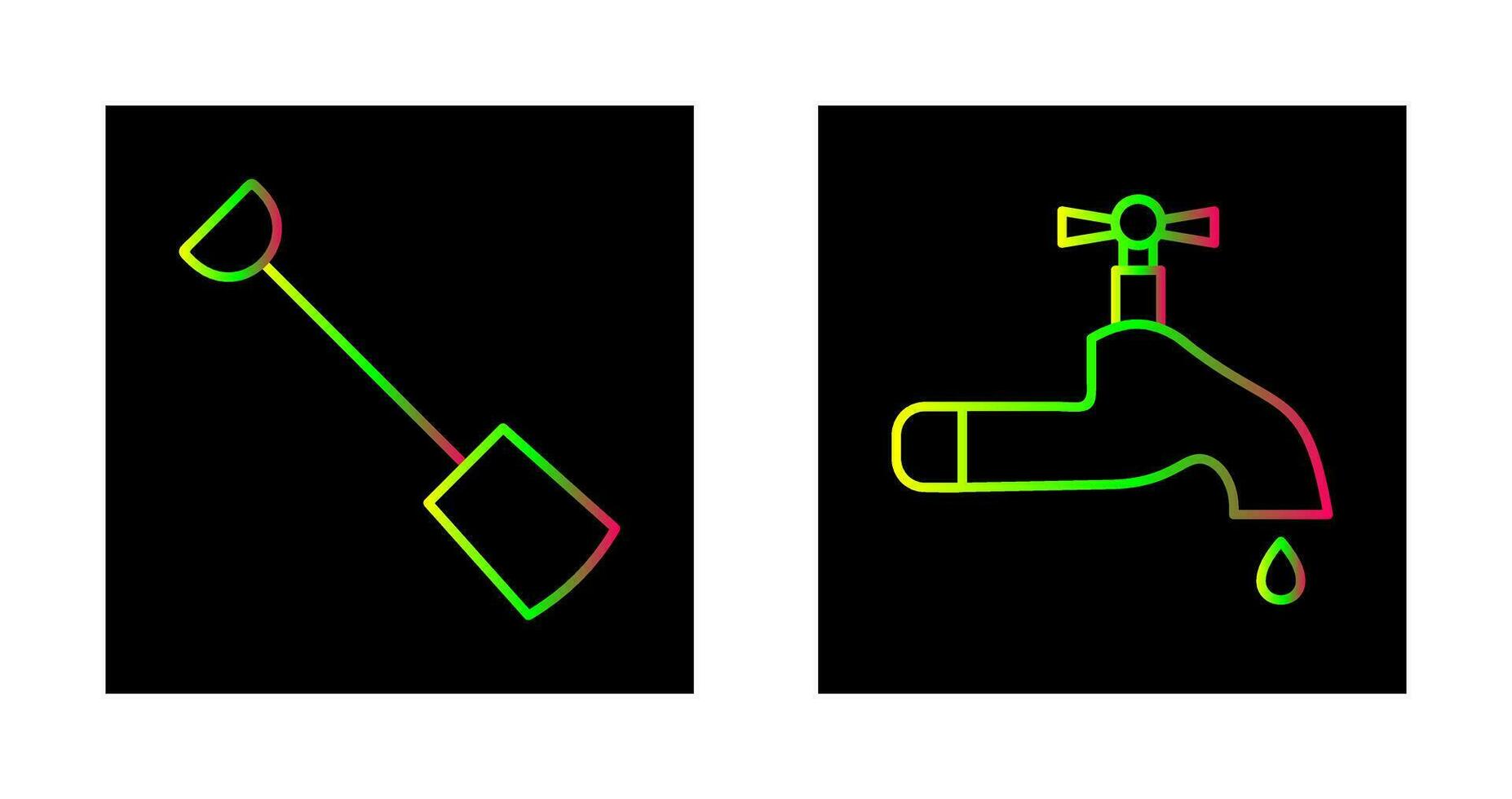 main pelle et l'eau robinet icône vecteur