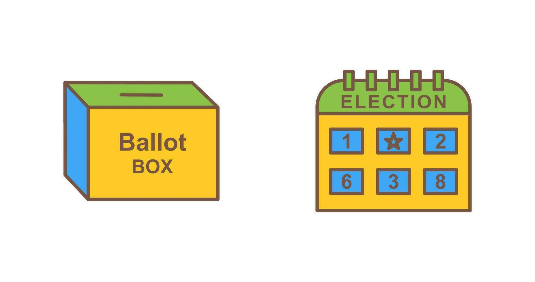 scrutin boîte et élection journée icône vecteur