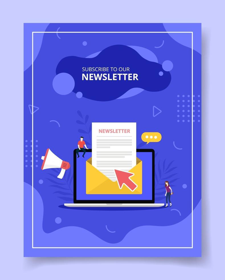 concept de newsletter avec e-mail et ordinateur portable pour modèle vecteur