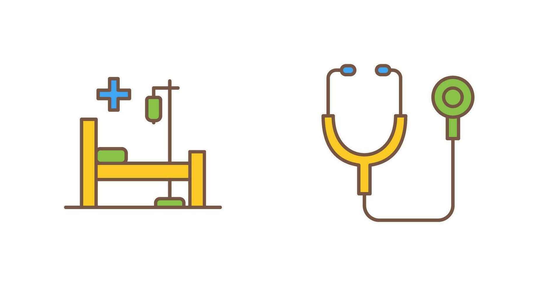 stéthoscope et hôpital icône vecteur