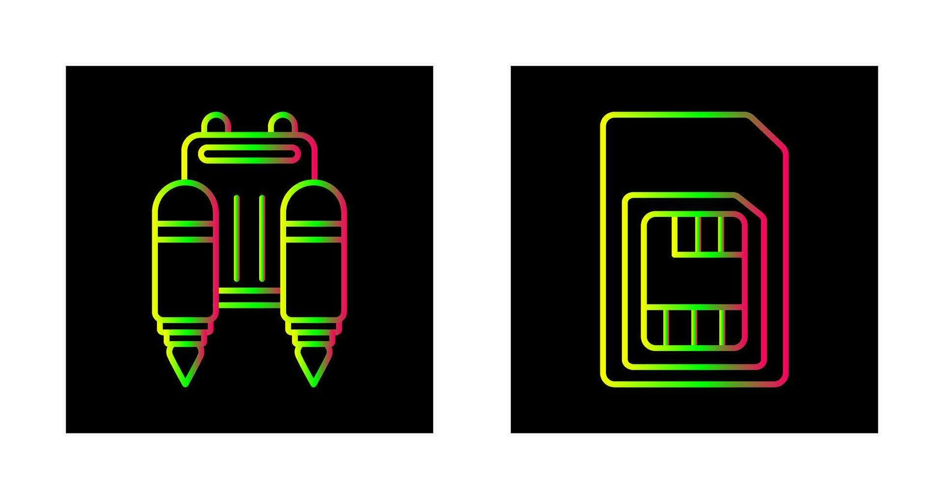 jetpack et sim carte icône vecteur