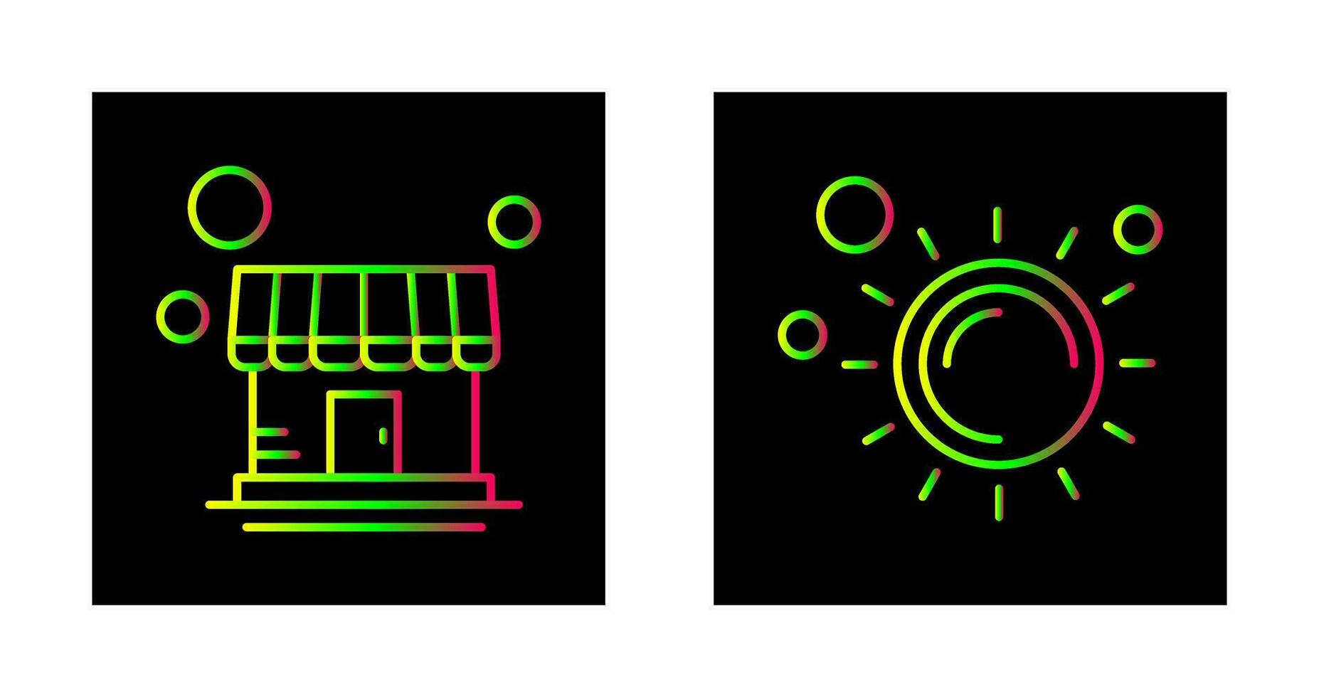 boutique et Soleil icône vecteur