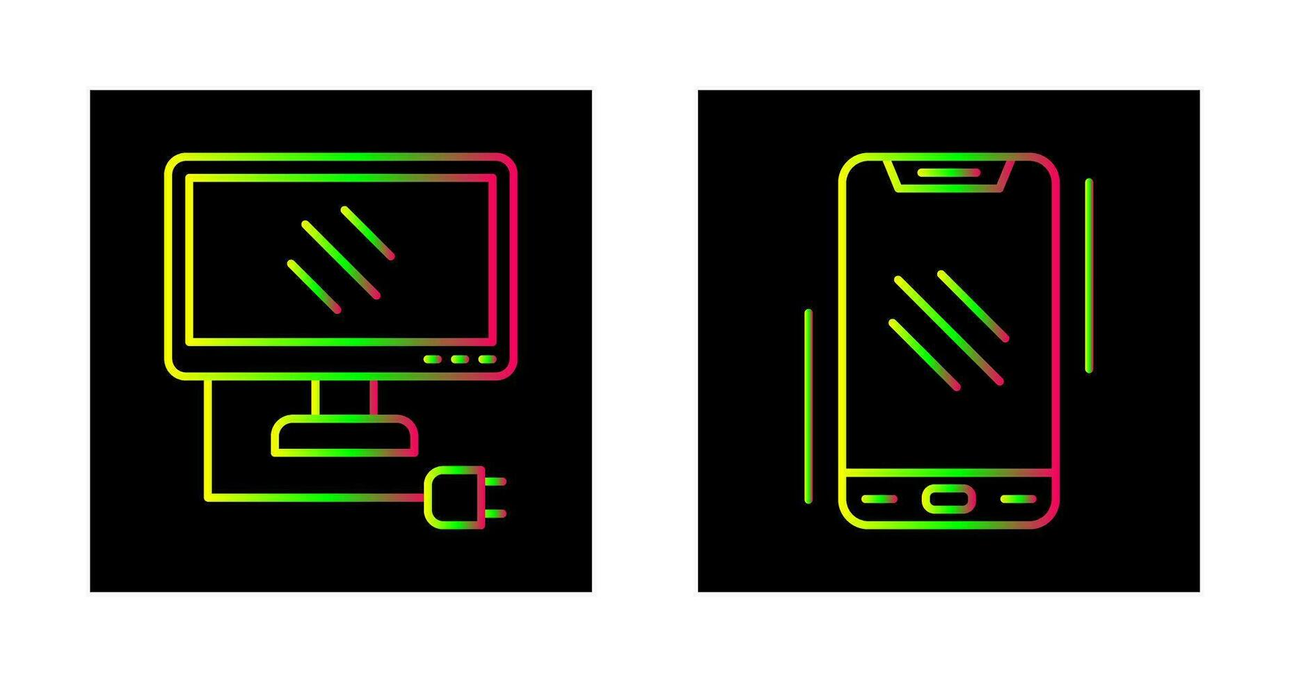 moniteur et téléphone intelligent icône vecteur