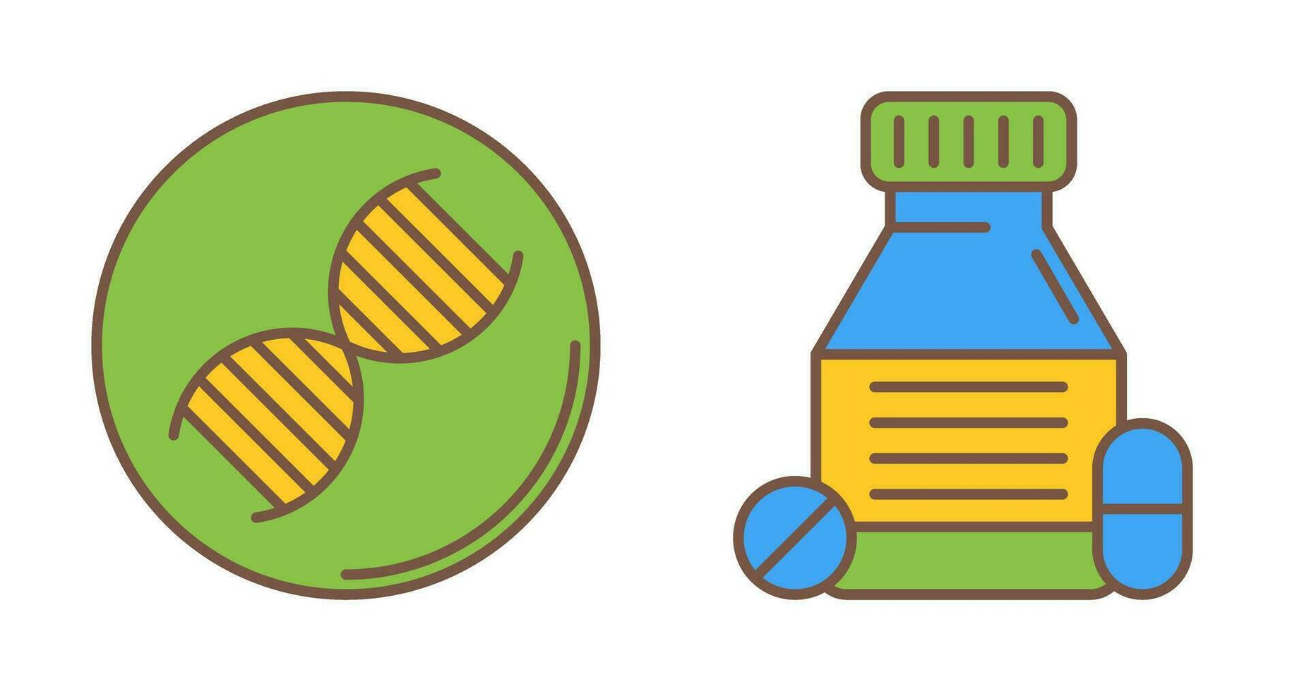 ADN et comprimés icône vecteur
