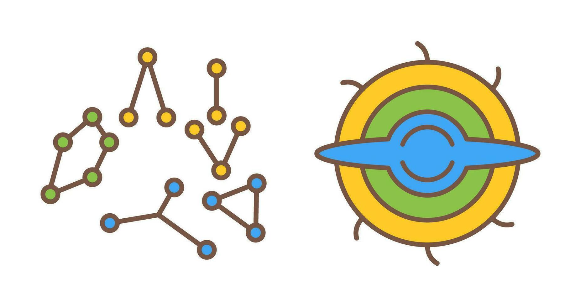 constellation et trou noir icône vecteur