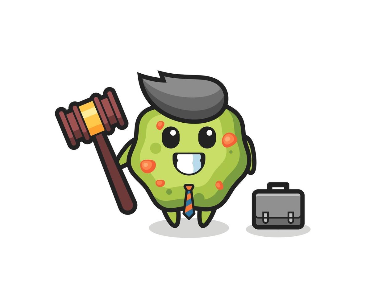 illustration de la mascotte vomi en tant qu'avocat vecteur