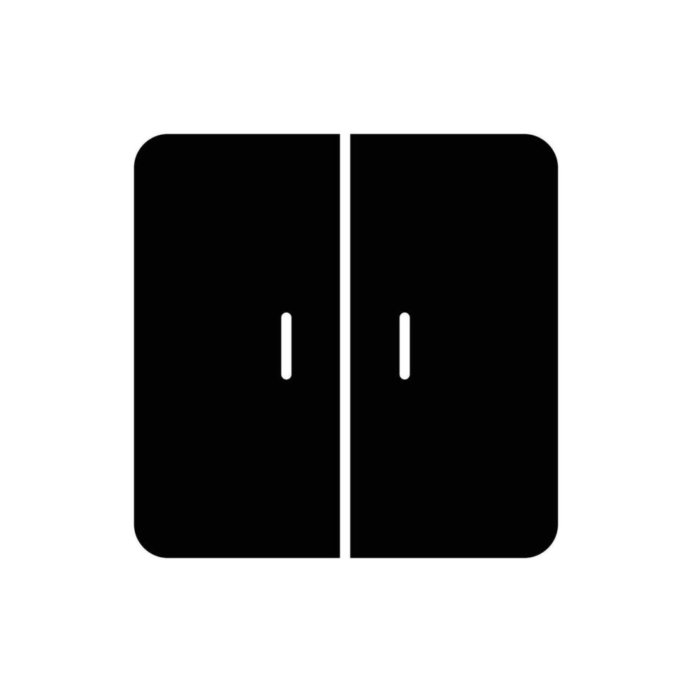 double porte réfrigérateur icône. Facile solide style. réfrigérateur, cuisine, loger, Accueil intérieur concept. silhouette, glyphe symbole. vecteur illustration isolé.