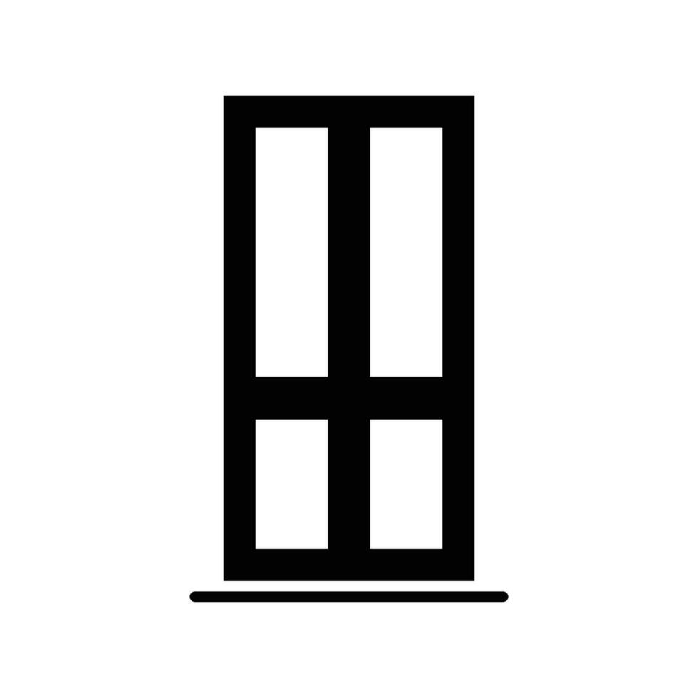 fenêtre icône. Facile solide style. fenêtre cadre, carré, construction, chambre, loger, Accueil intérieur concept. silhouette, glyphe symbole. vecteur illustration isolé.
