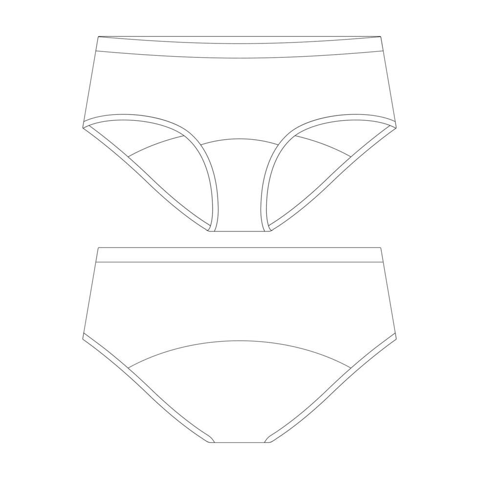 modèle shorty bikini sous-vêtements vecteur illustration plat conception contour Vêtements collection