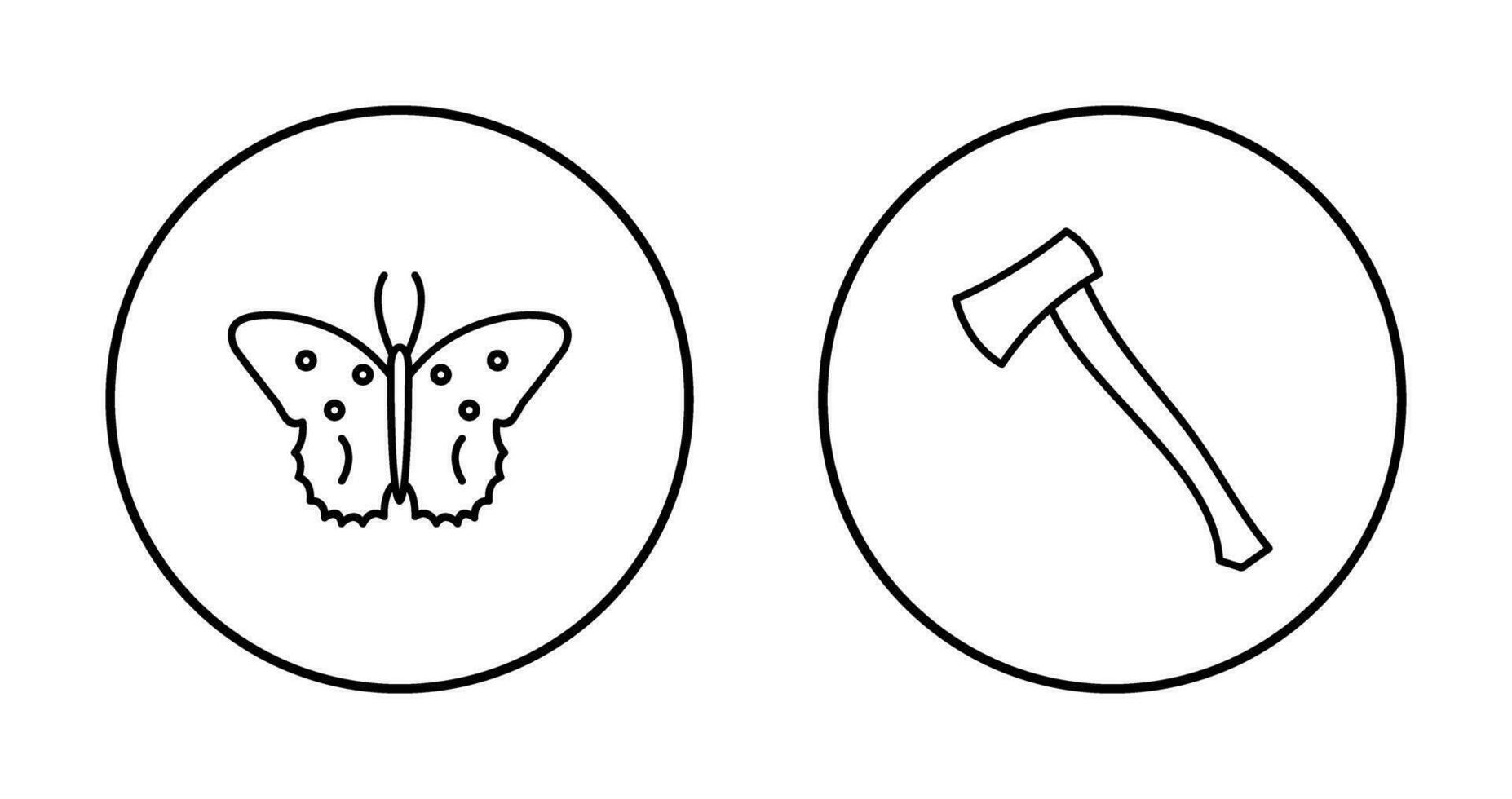 papillon et bois coupeur icône vecteur