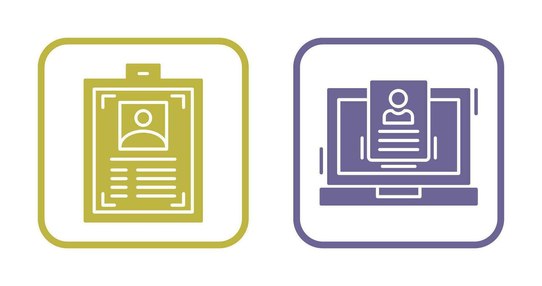 utilisateur et id carte icône vecteur