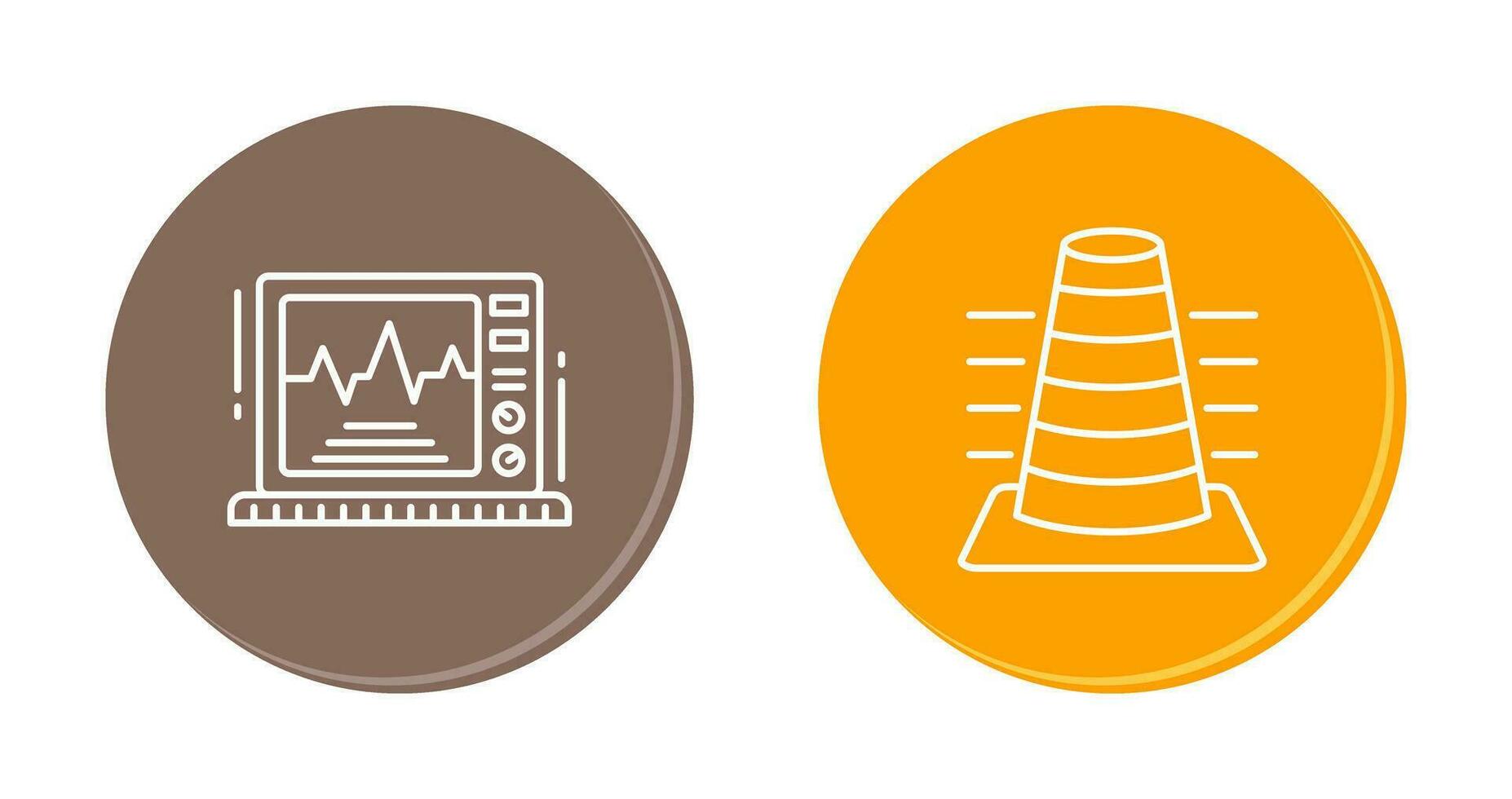 bollard et ekg moniteur icône vecteur