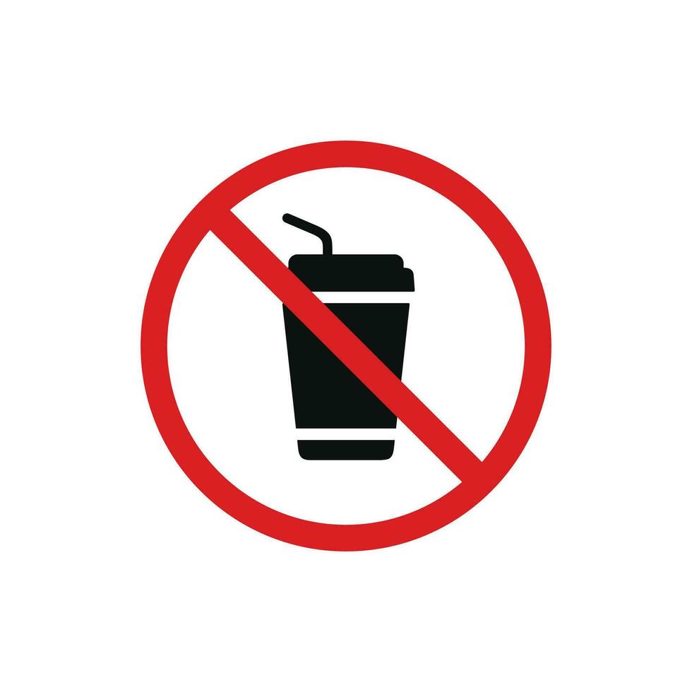 non boisson permis icône symbole vecteur isolé sur blanc Contexte