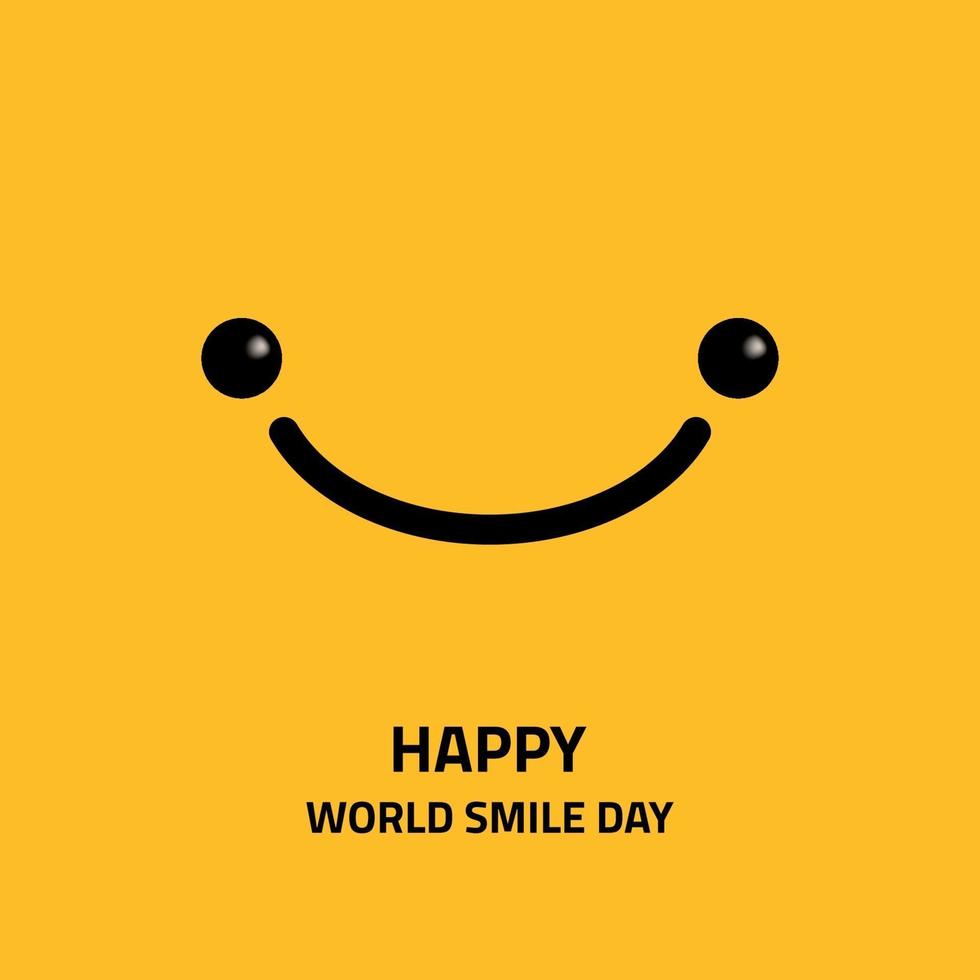 bannière de la journée internationale du sourire du bonheur. concept amusant de bonne humeur vecteur