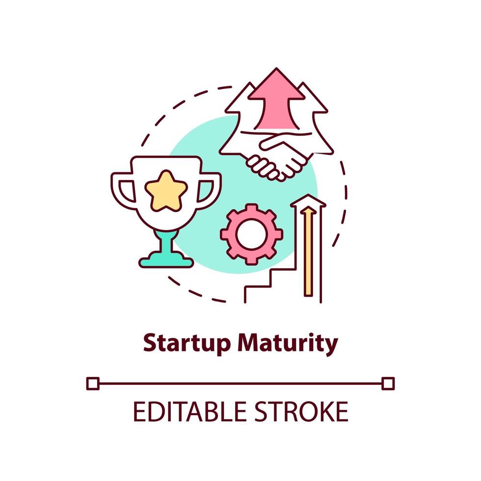 icône de concept de maturité de démarrage vecteur