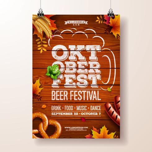 Illustration vectorielle affiche Oktoberfest vecteur