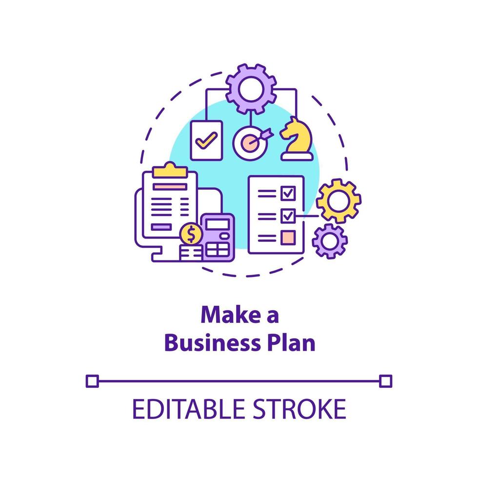 faire l'icône de concept de plan d'affaires vecteur