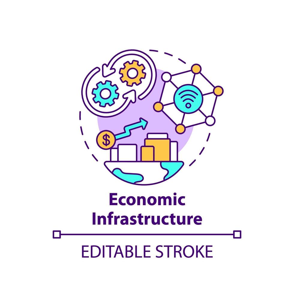 icône de concept d'infrastructure économique vecteur