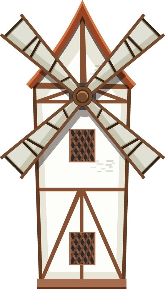 moulin à vent isolé sur fond blanc vecteur