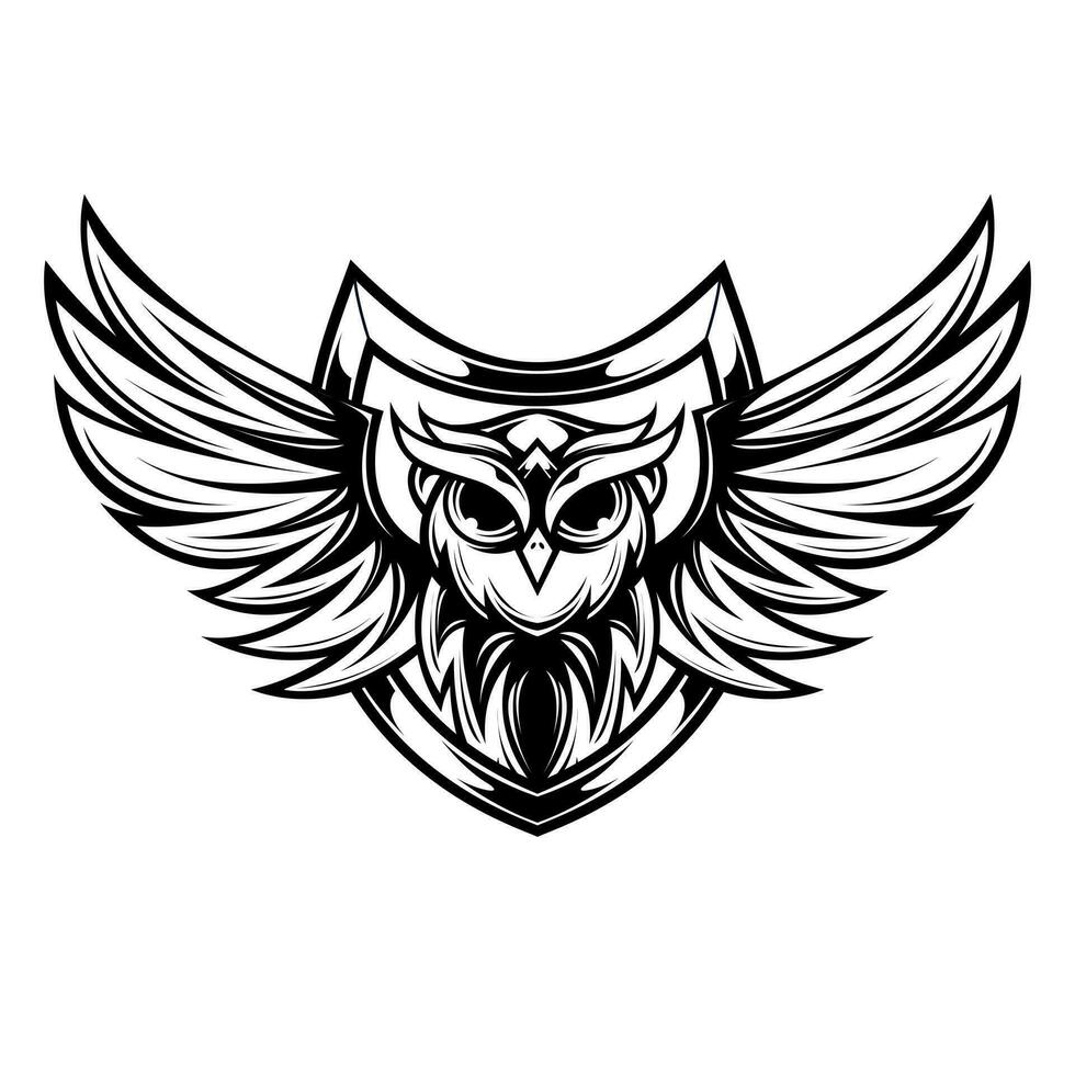 hibou tête esport logo clipart vecteur