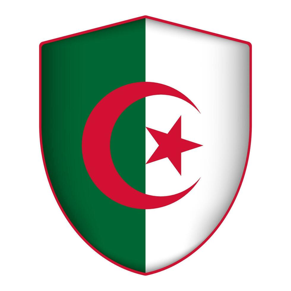 Algérie drapeau dans bouclier forme. vecteur illustration.