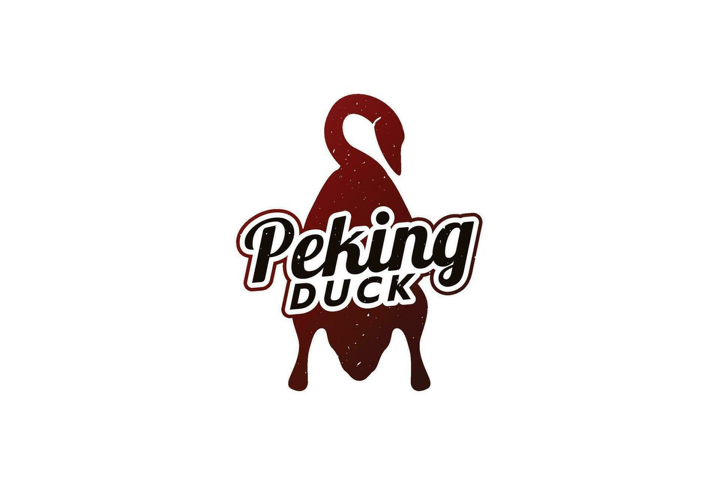 Pékin canard logo, avec traditionnel Pékin canard vaisselle pour nourriture et boisson entreprises, Restaurants, etc. vecteur