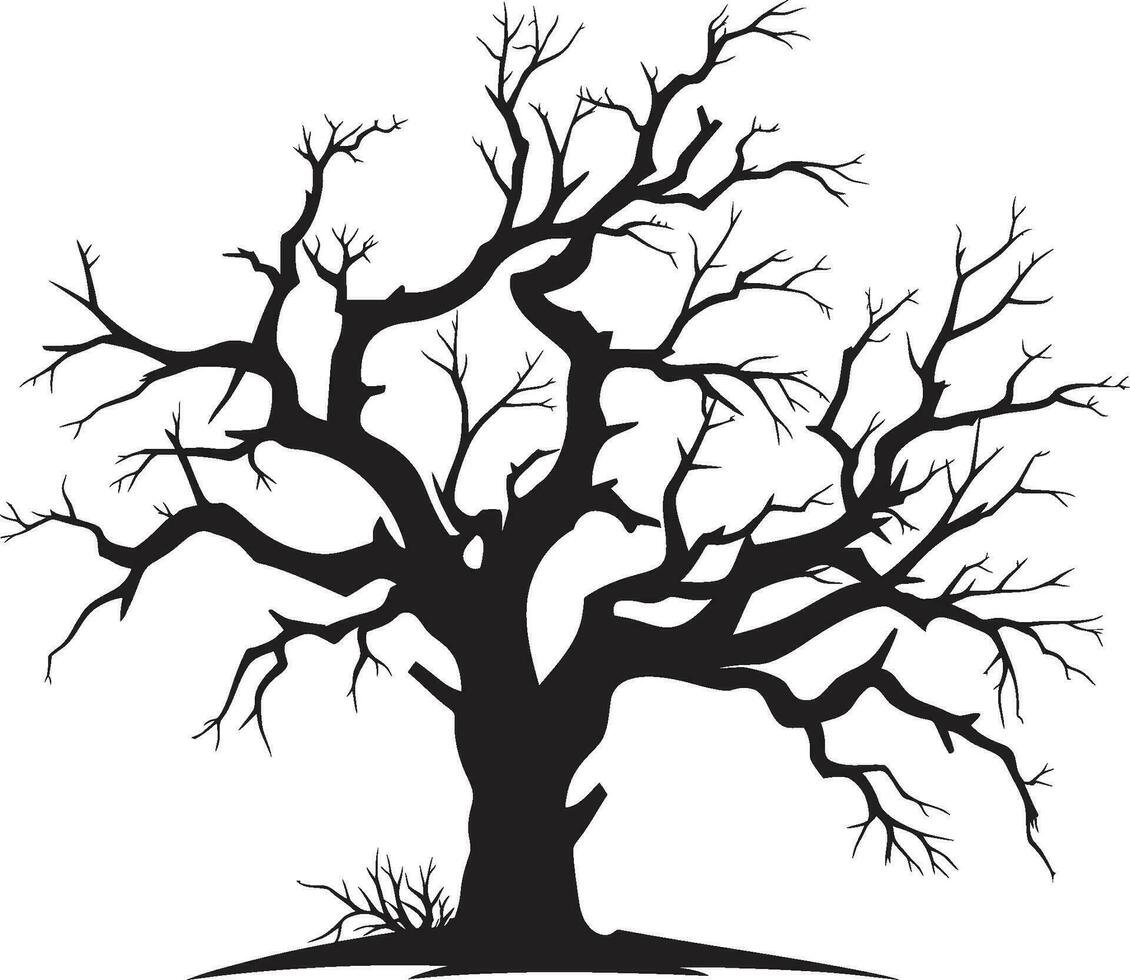 flétri fait écho noir vecteur adieu à natures pourriture ombres dans sérénité monochromatique talent artistique de une mort arbre