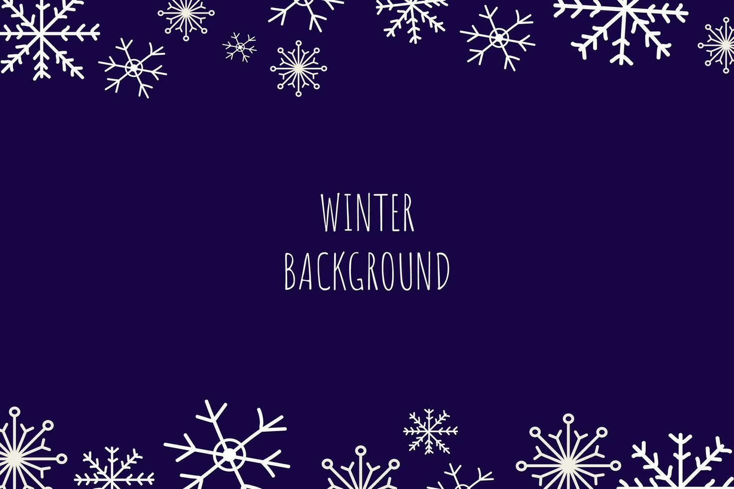 vecteur hiver affiche avec flocons de neige. minimaliste bannière, placard. hiver saison. bleu isolé Contexte.