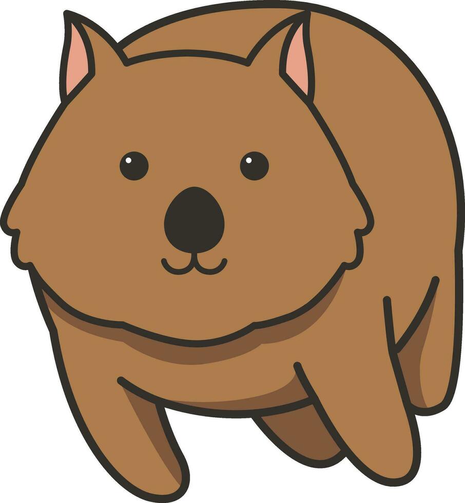 mignonne dessin animé kawaii wombat. vecteur illustration sur blanc Contexte.