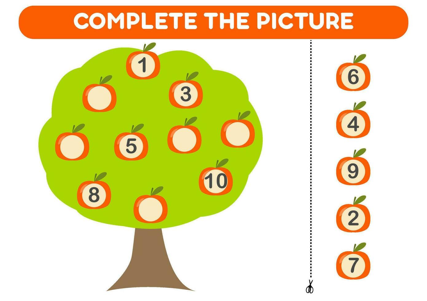 éducatif Jeu pour enfants, math activité feuille de travail. remplir dans le disparu Nombres dans le arbre vecteur