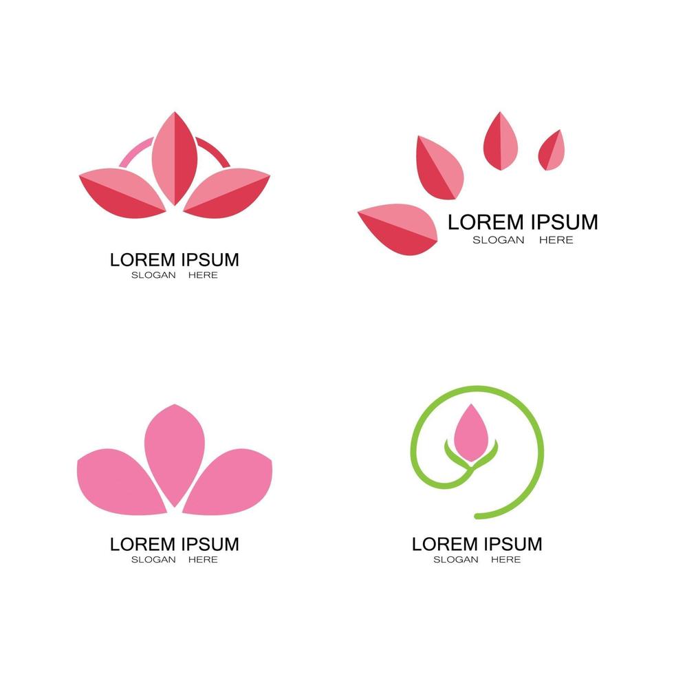 icône de modèle de logo de beauté vecteur fleurs de lotus design