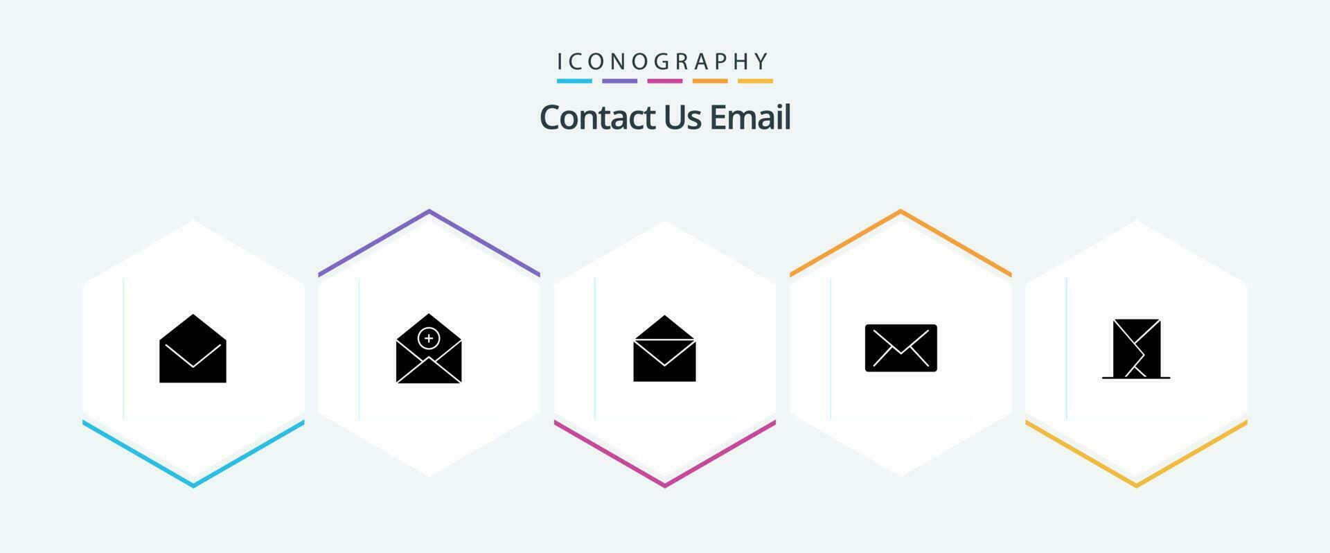 email 25 glyphe icône pack comprenant enveloppe. message. poster. poster. ouvert vecteur