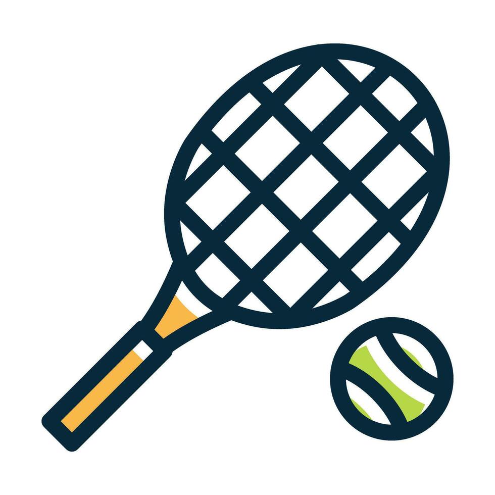 tennis vecteur épais ligne rempli foncé couleurs Icônes pour personnel et commercial utiliser.