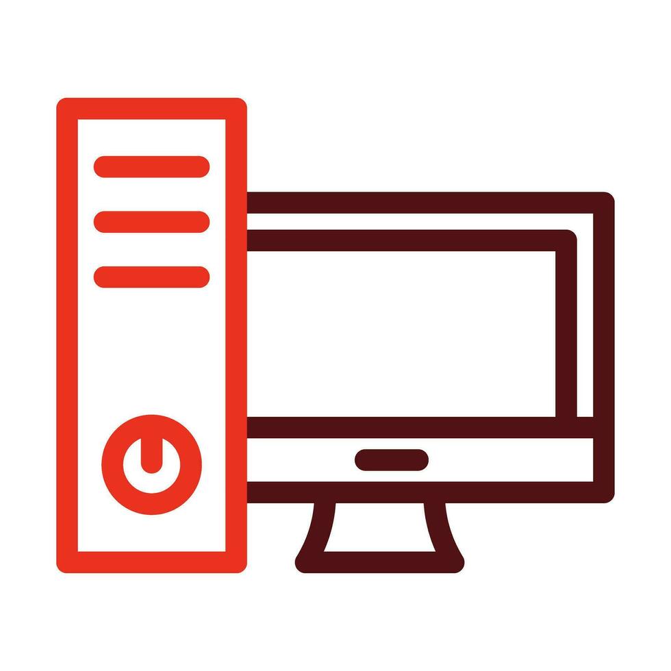 bureau ordinateur vecteur épais ligne deux Couleur Icônes pour personnel et commercial utiliser.