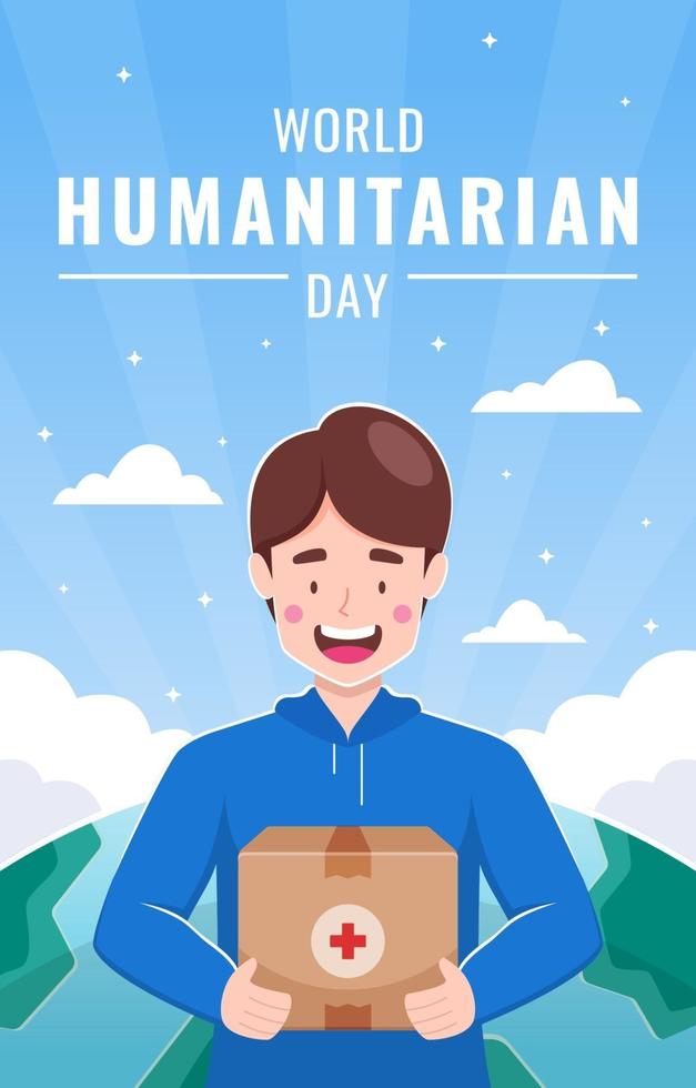concept d'affiche de la journée humanitaire mondiale vecteur