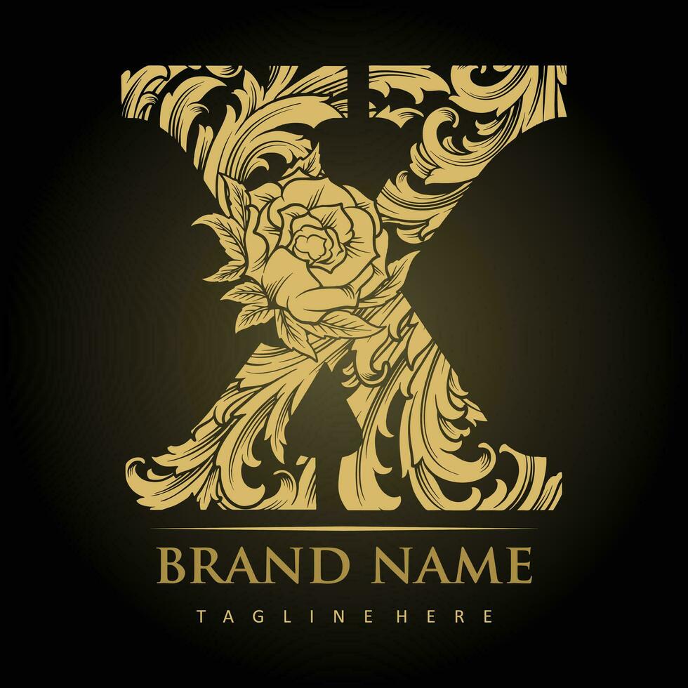 luxe emblème classique lettre X monogramme logo vecteur des illustrations pour votre travail logo, marchandise T-shirt, autocollants et étiquette conceptions, affiche, salutation cartes La publicité affaires entreprise ou marques.