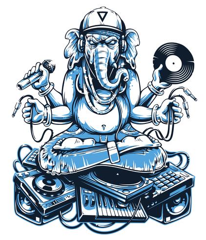 art de vecteur de musique ganesha