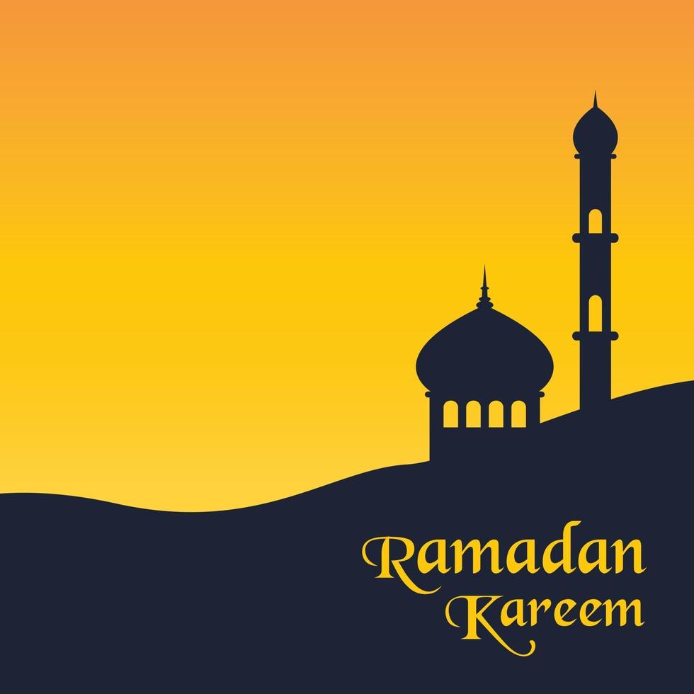 modèle de conception de carte de ramadan avec vecteur de mosquée
