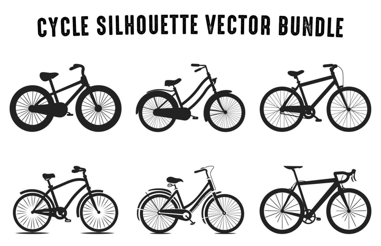 ensemble de vélo silhouettes vecteur illustration, divers type de cycle vecteur collection isolé sur une blanc Contexte