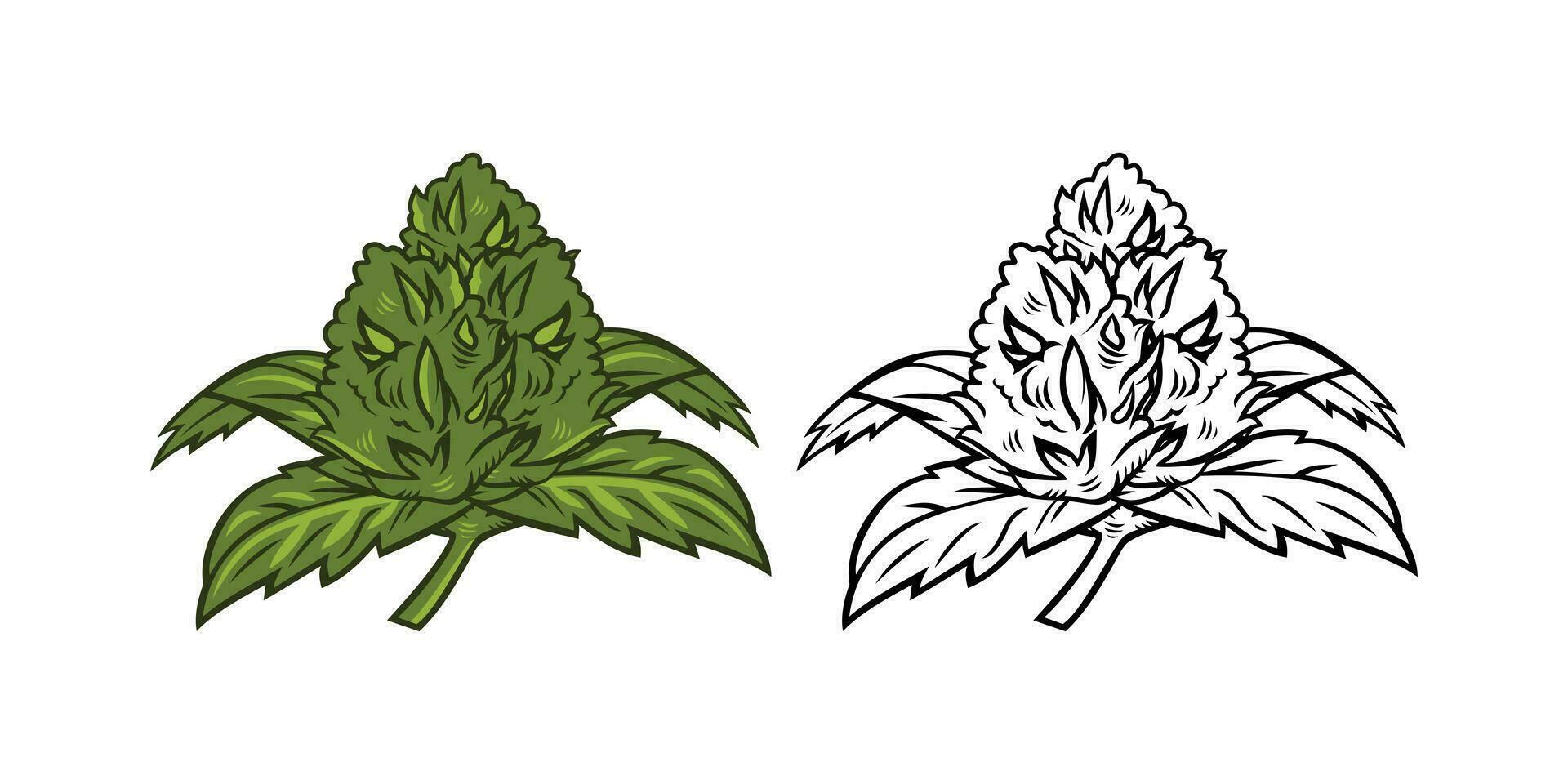 cannabis fleur illustration vecteur