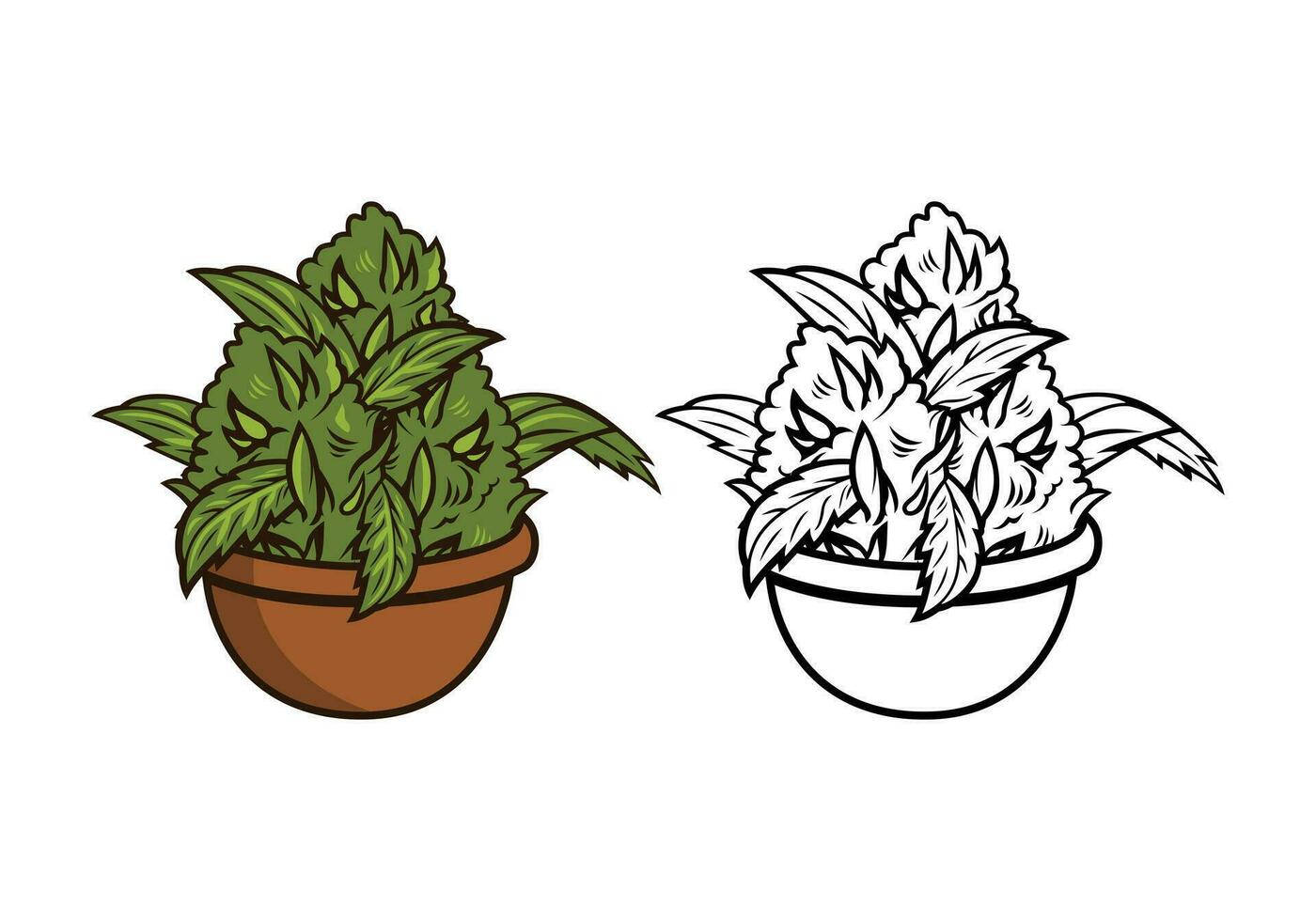 cannabis fleur illustration vecteur