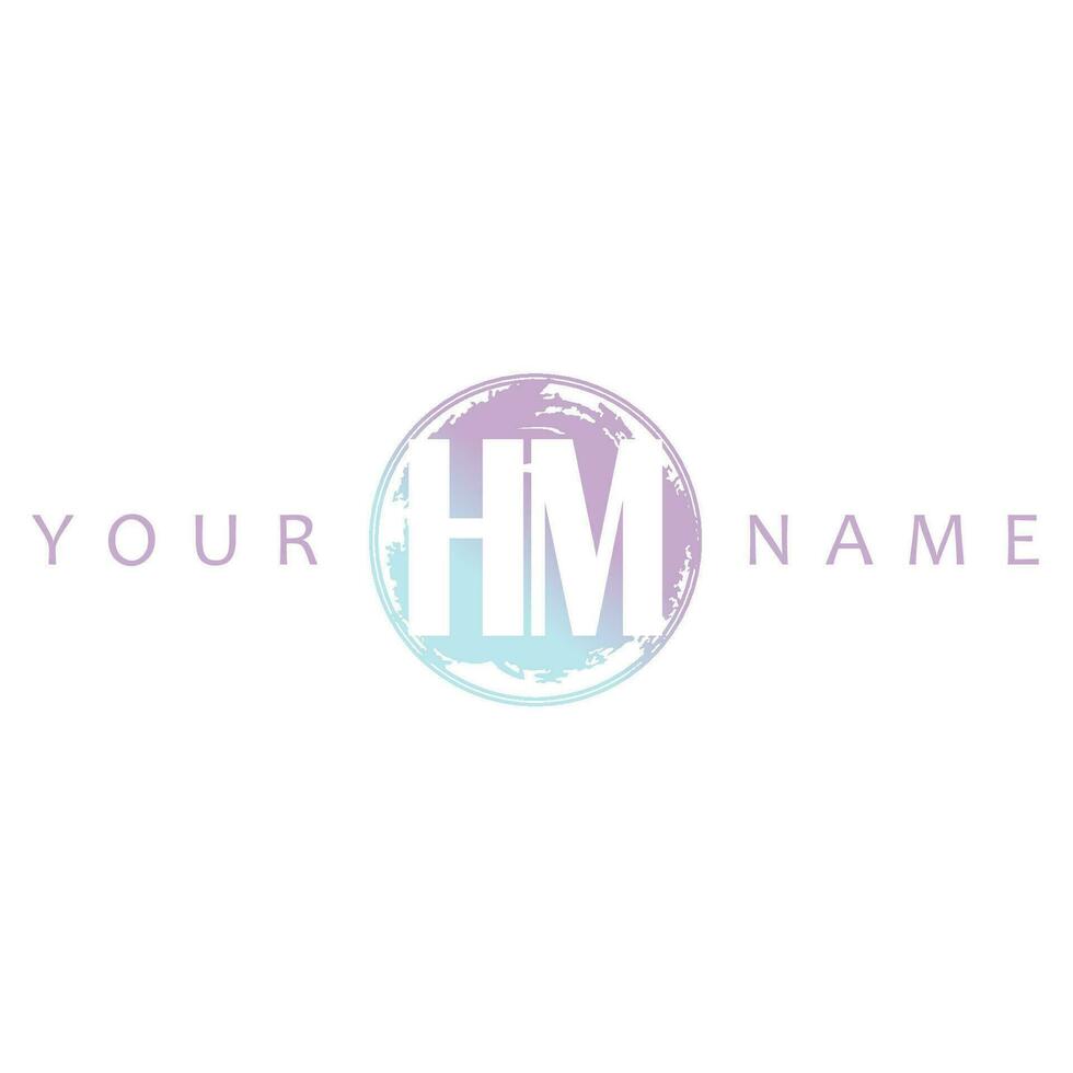 hum initiale logo aquarelle vecteur conception