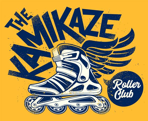 Kamikaze Rolling Club Design Grunge vecteur