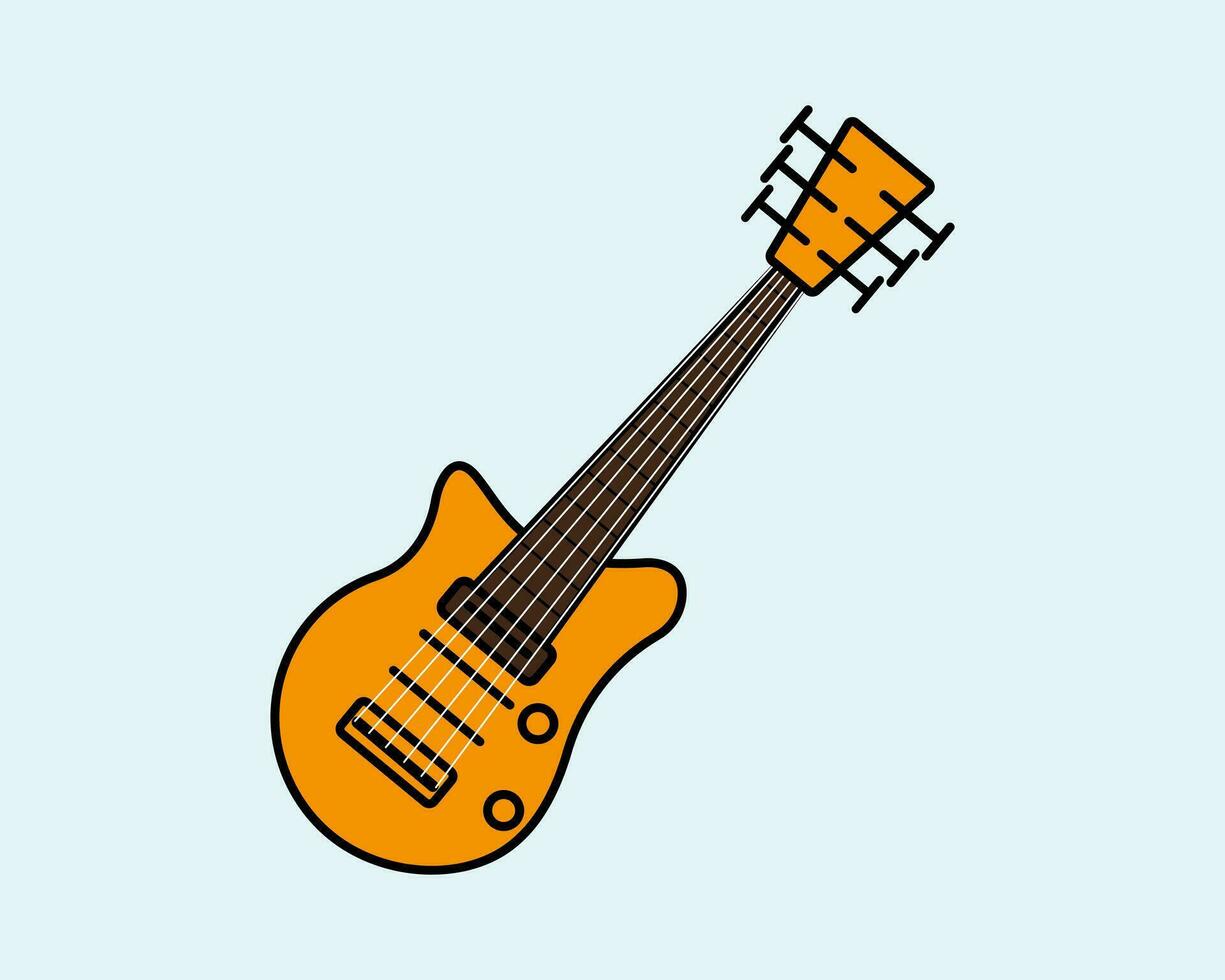 dessin animé guitare icône illustration modèle pour beaucoup but. dessin leçon pour les enfants. vecteur illustration