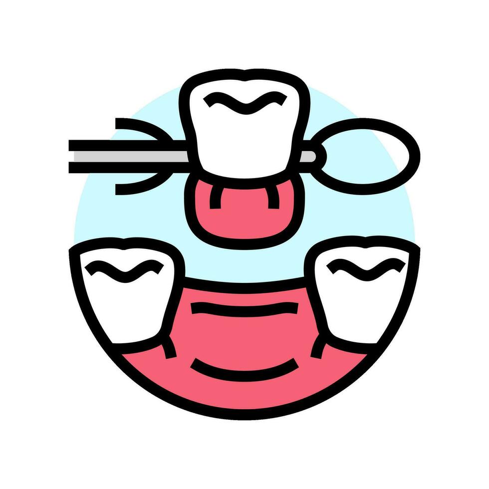 dentiers dentaire Couleur icône vecteur illustration
