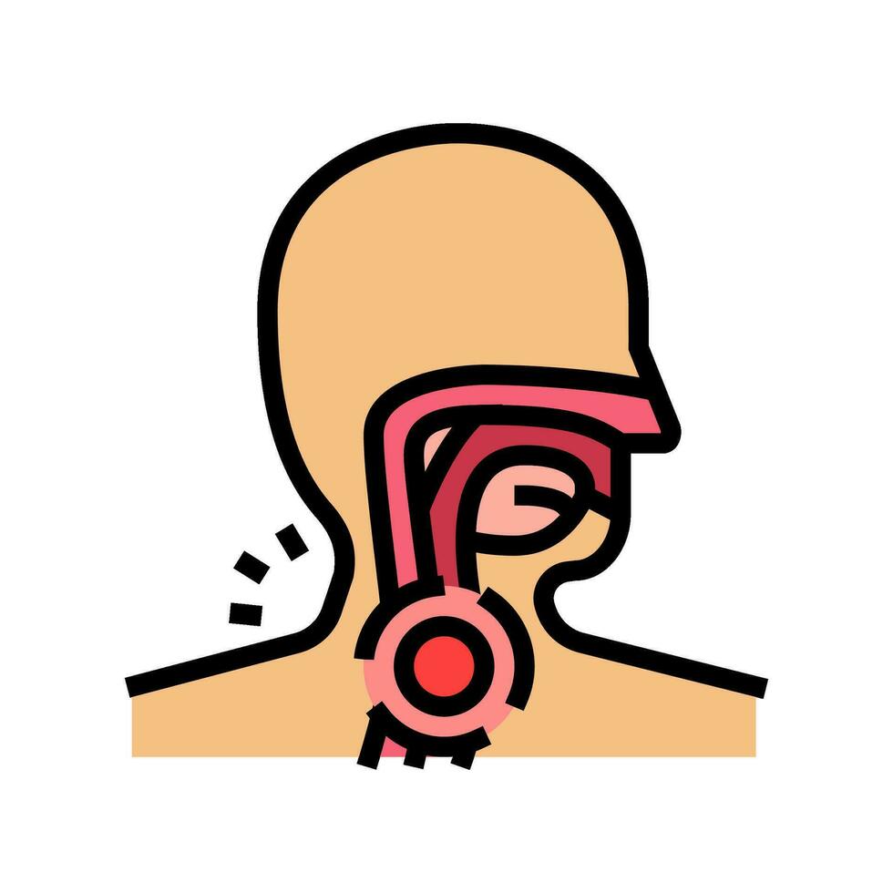 œsophagien troubles gastro-entérologue Couleur icône vecteur illustration