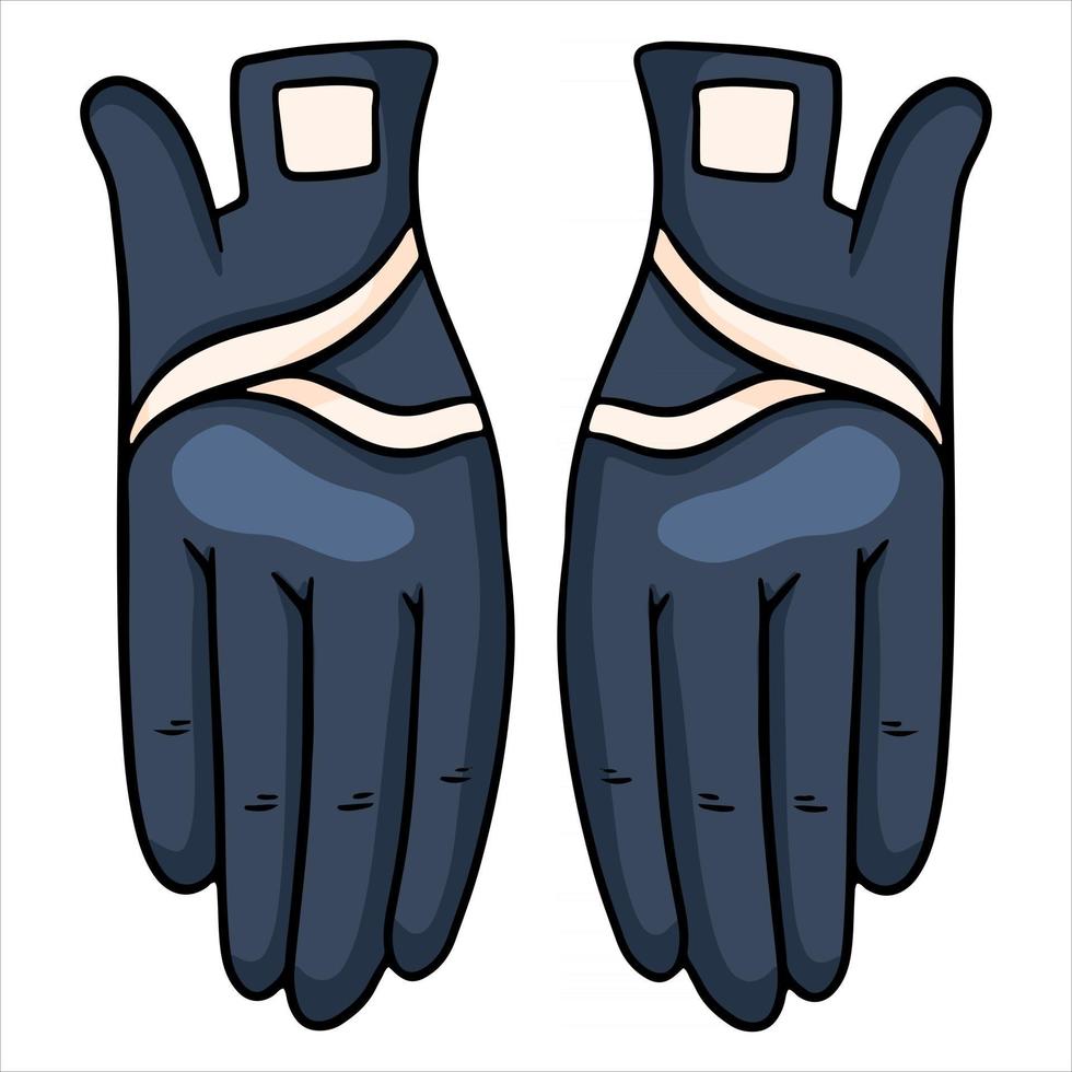 vêtements de cavalier de tenue pour illustration de gants de jockey en style cartoon vecteur