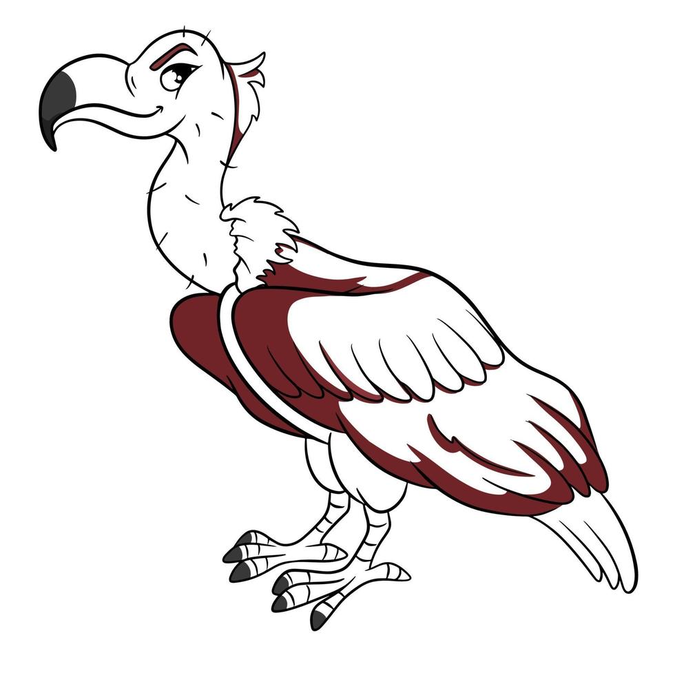 vautour drôle de personnage animal dans le style de ligne. illustration pour enfants. vecteur